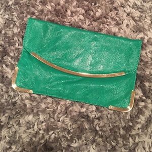 Green and gold clutch 👛