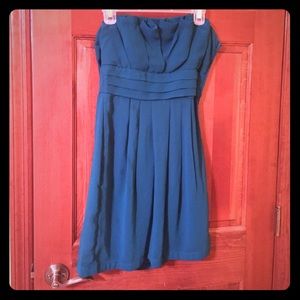 Teal strapless homecoming or prom dress