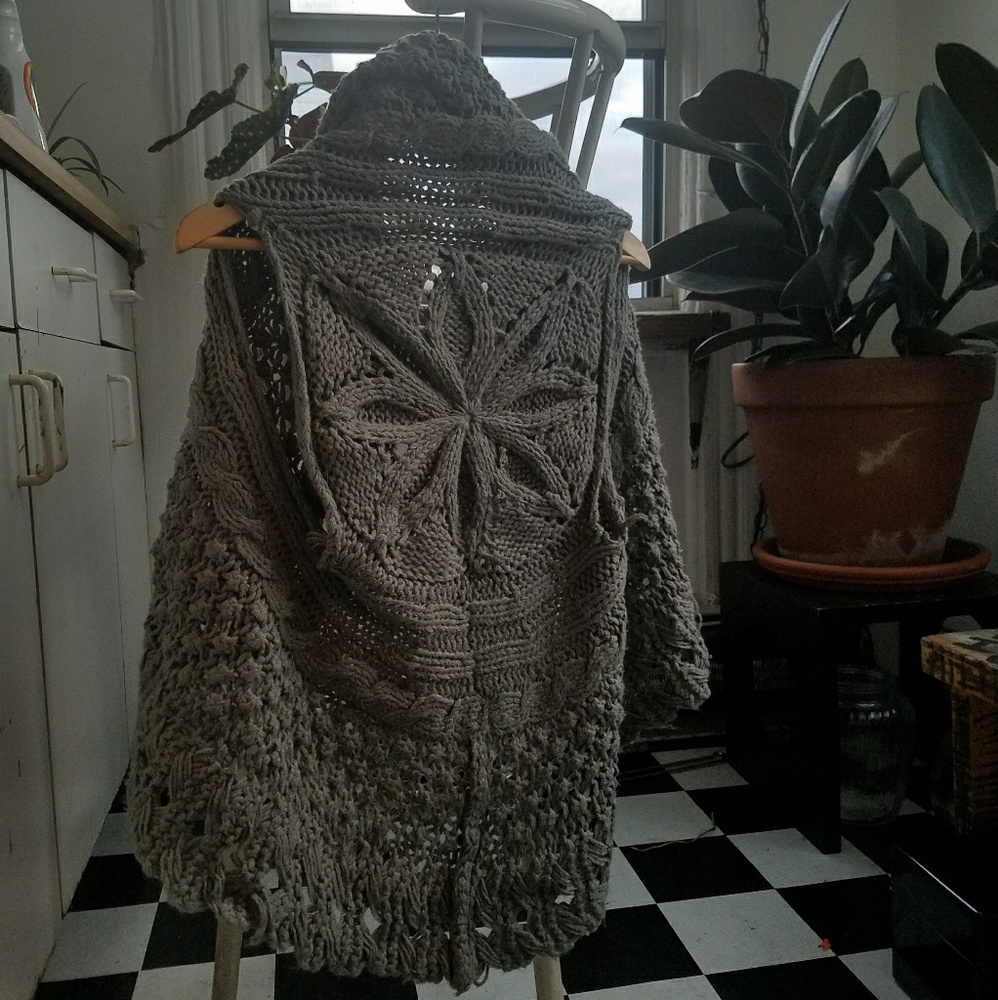 cotton pattered knit wrap