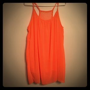 Neon peach dress or sleeveless tunic