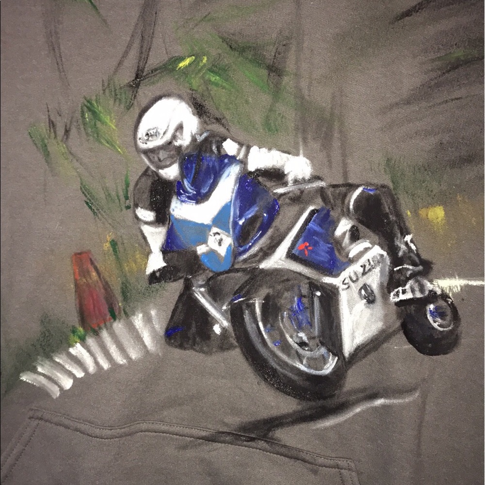 Hand painted sweatshirts motor sports and more