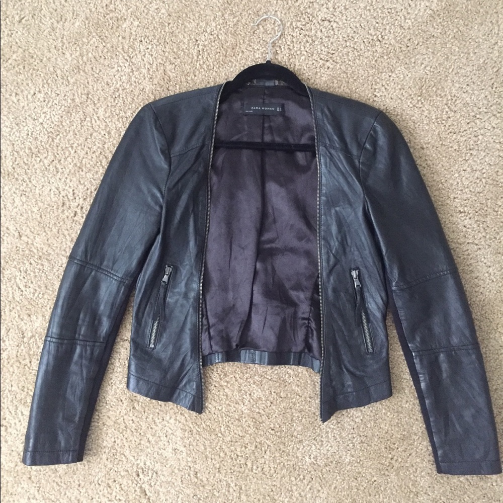 Zara Women's Leather Jacket size Medium