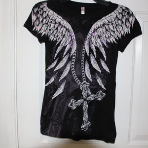 Get Noticed with this Winged and Cross Tee!