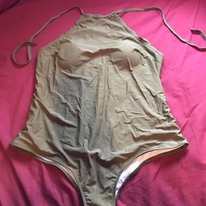 Army green one piece bathing suit