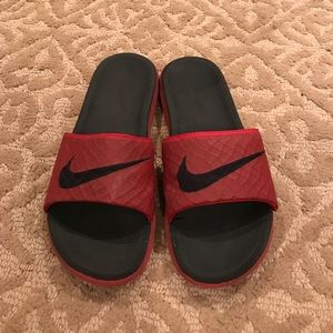 Red Nike Slides size 7