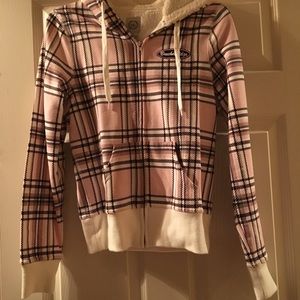 Pink plaid hoodie