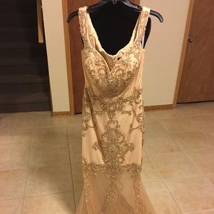 Terani Gold Dress Size 12