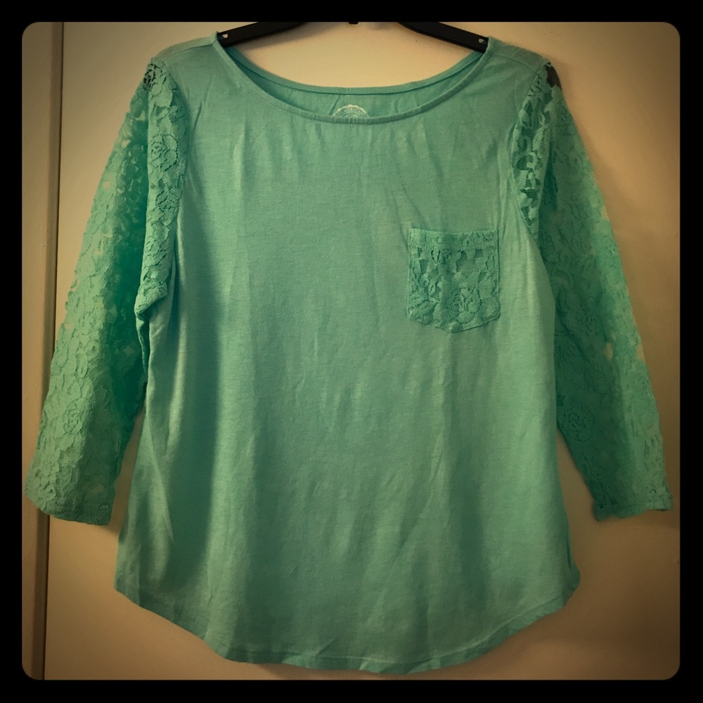 Aqua blue colored top