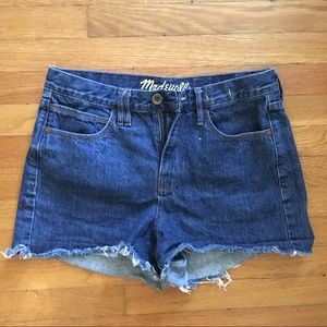 Madewell high-rise denim cutoff shorts in blue
