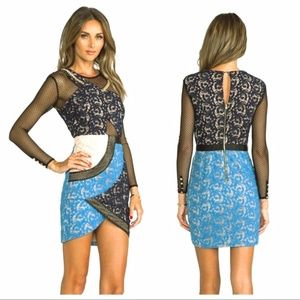 Self Portrait Asymmetric Petal Dress. Size 6