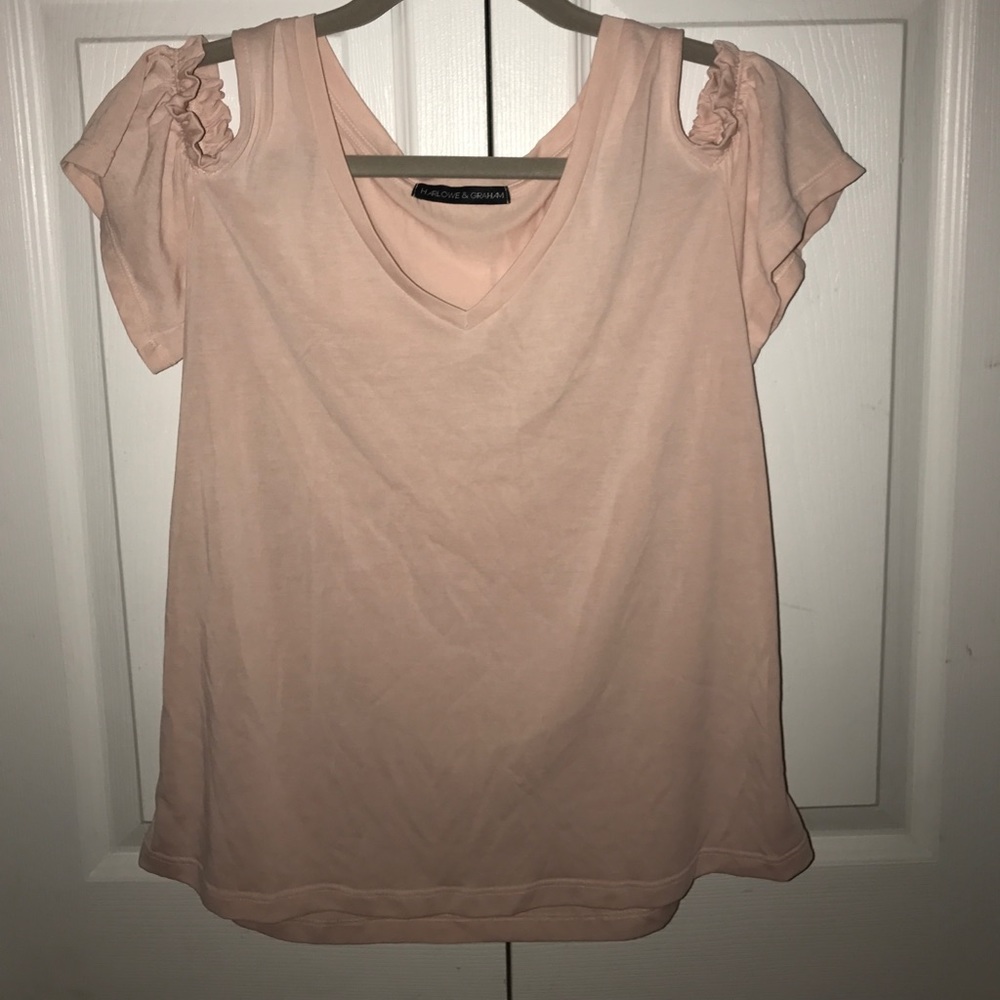 Harlowe and Graham  cut out off shoulder blouse