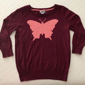 Maroon 3/4 sleeve sweater