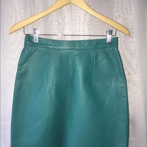 American Apparel Green Leather Mini