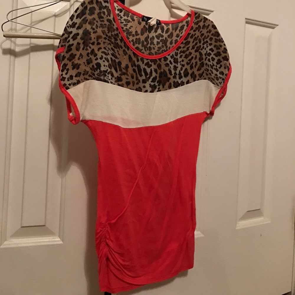 Pink and leopard print shirt