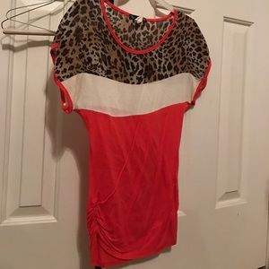 Pink and leopard print shirt