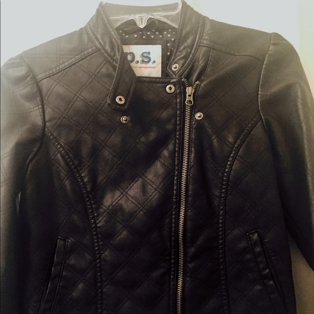P. S. Aeropostale Black Leather Jacket