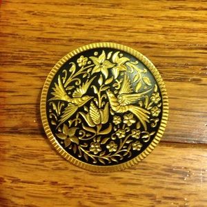 Antique gold played dove pin from 1900-1950s