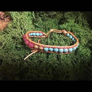 Chan Luu Single Wrap Bracelet - Pink, Turq