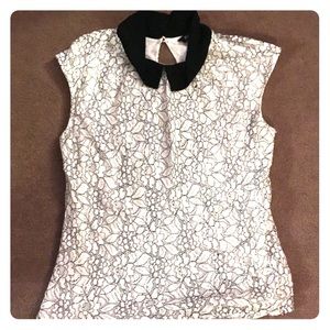 Express lacey sleeveless collared tank