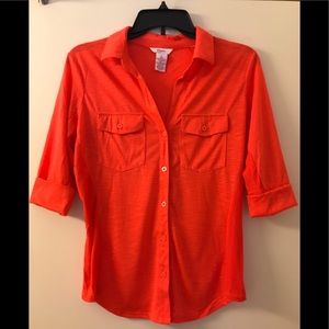 Never worn orange figure fitting blouse.
