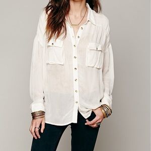 Free People cloud wash button down