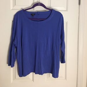 Talbots Indigo Tee with Button Detail