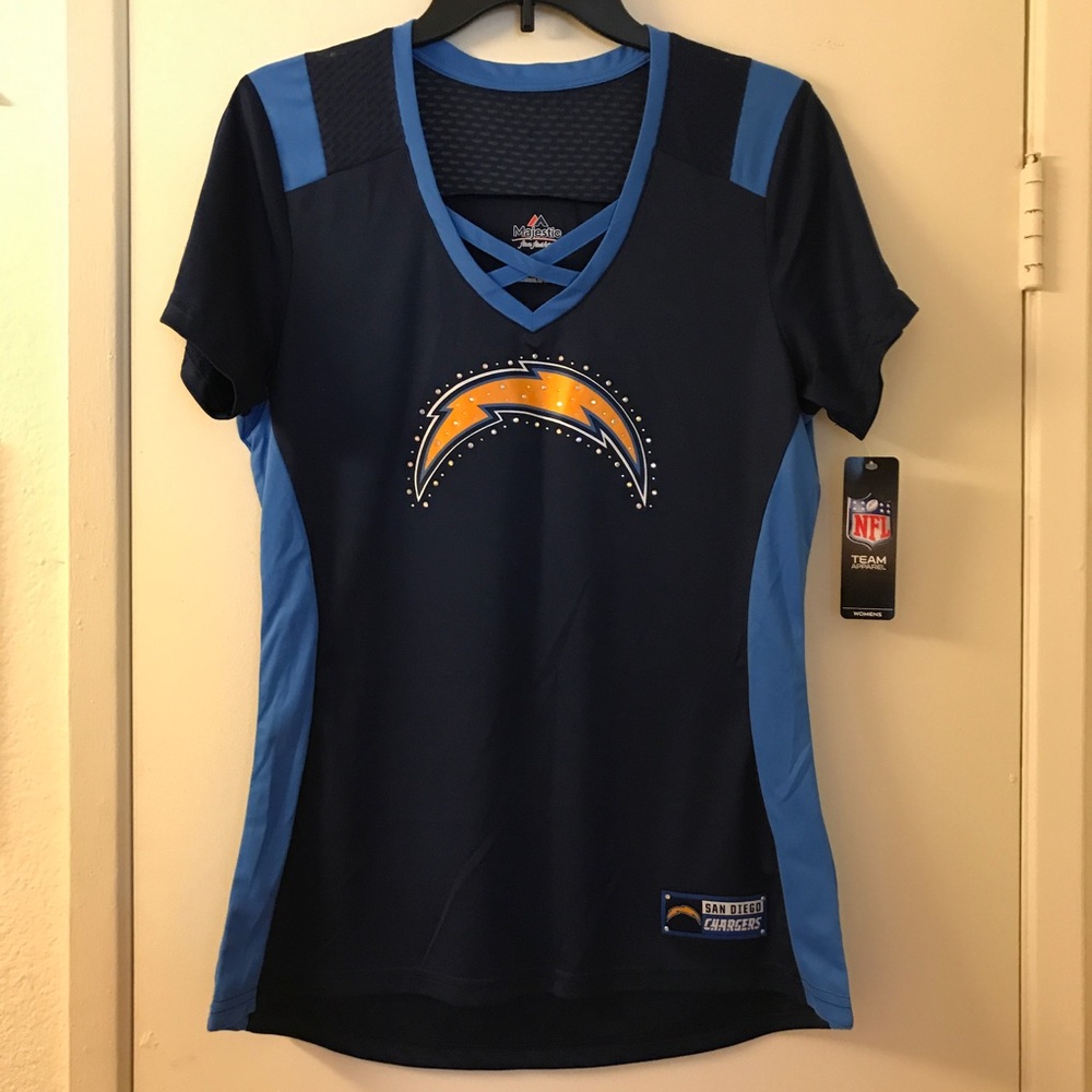Ladies brand new Chargers shirt in navy blue.