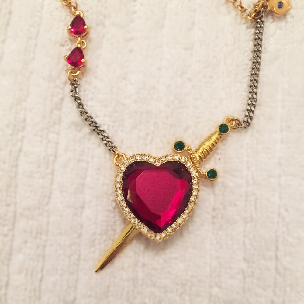 Disney Couture Snow White Heart & Dagger Necklace