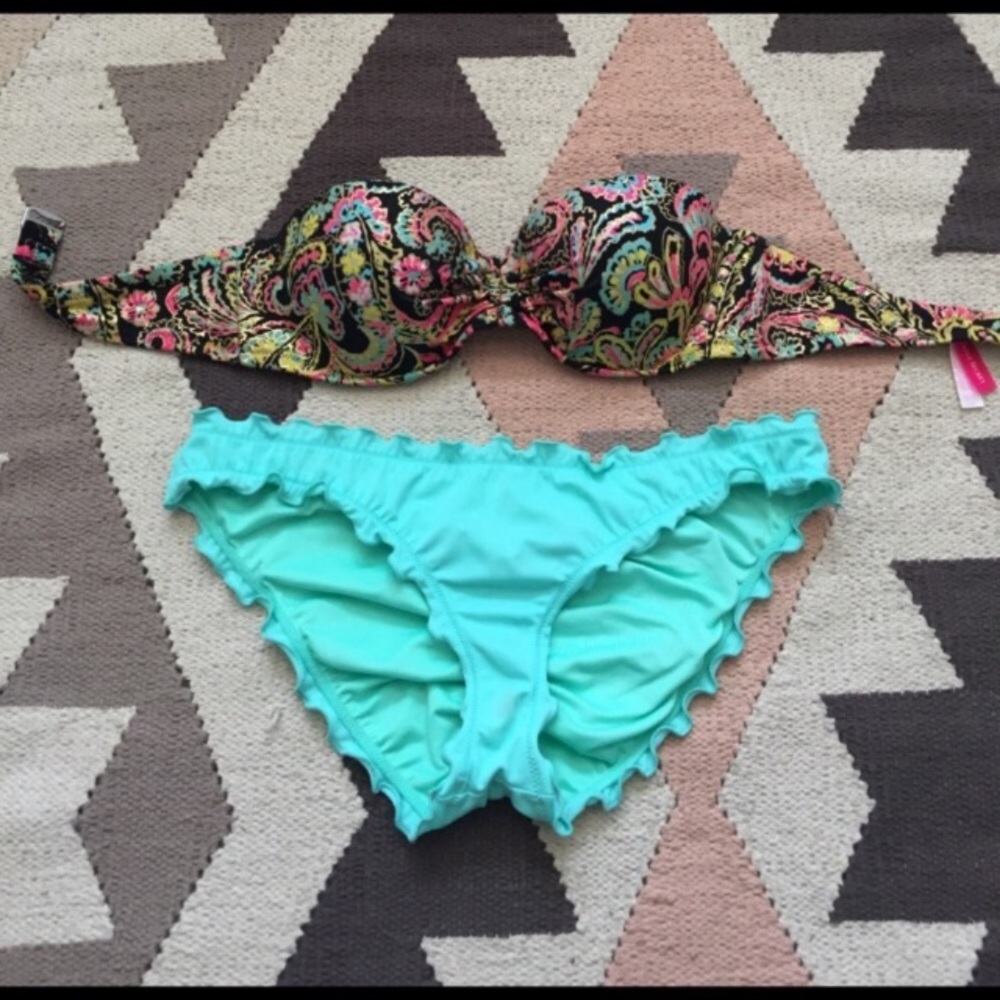 Two piece Pink by Victoria secret bathing suit.
