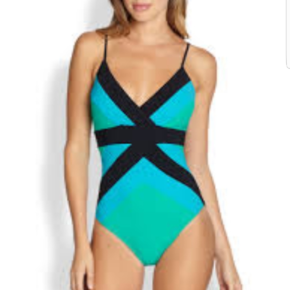 Gottex Kira Colorblock One Piece Bathing Suit EUC