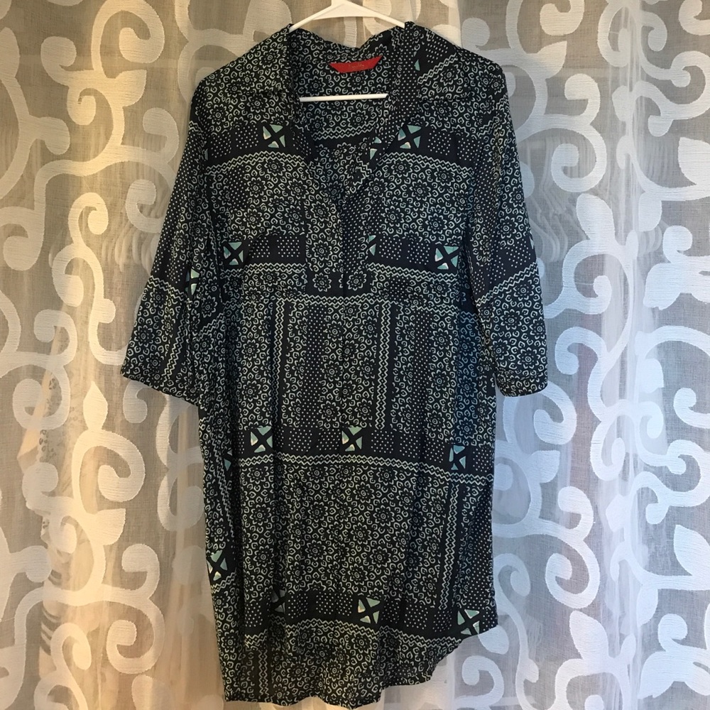 Tigerlily Blue Printed Shirt Dress