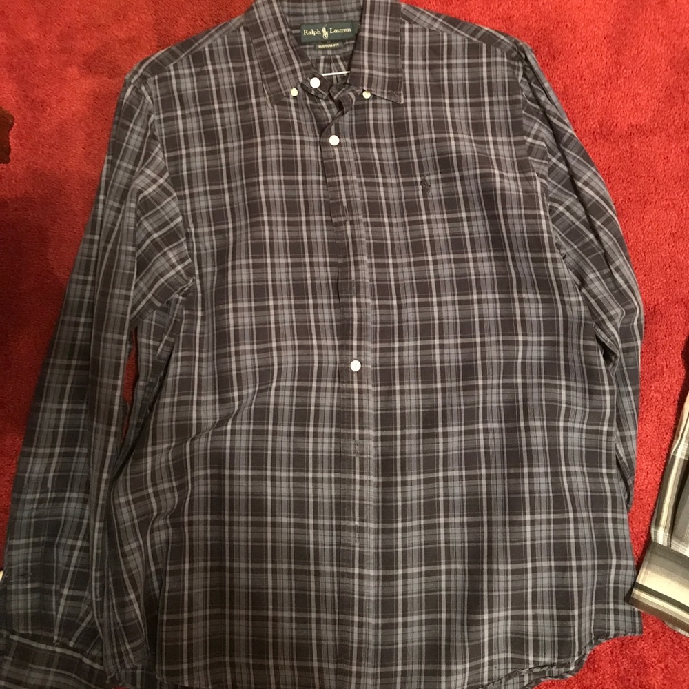 Blue pattern polo Ralph Lauren button down shirt