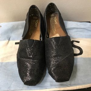 TOMS black sequined shoes