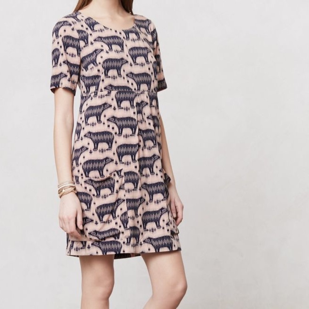 Anthro Bear Print Zola Dress