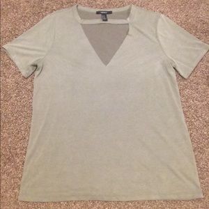 Green cut-out t-shirt