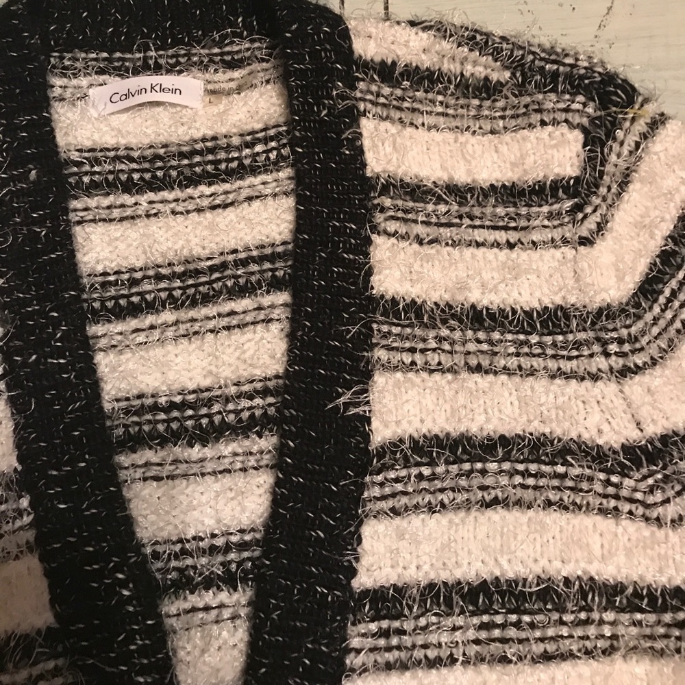 Calvin Klein fuzzy sweater cardigan