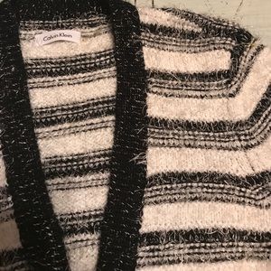Calvin Klein fuzzy sweater cardigan