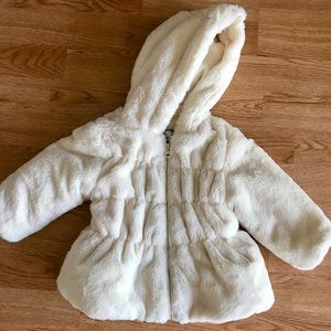 18M Cream Faux Fur Coat