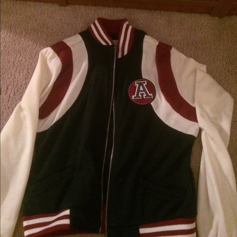 Red white and blue varsity jacket