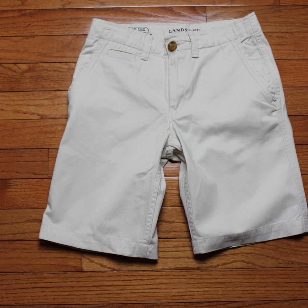 New Lands' End Khaki Cotton Boys Shorts Sz 10
