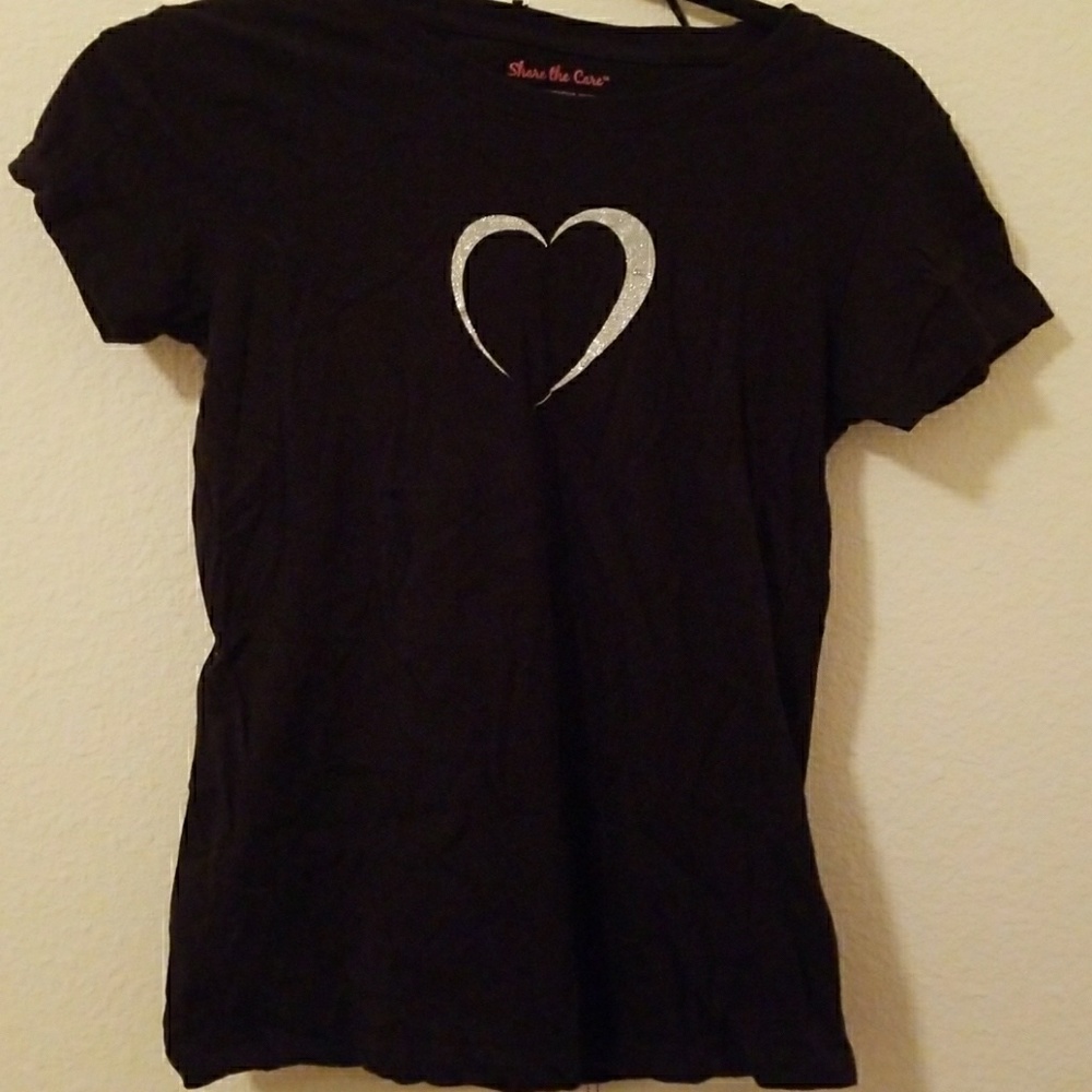 Black tee with glitter heart