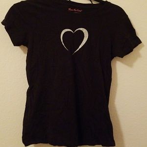 Black tee with glitter heart