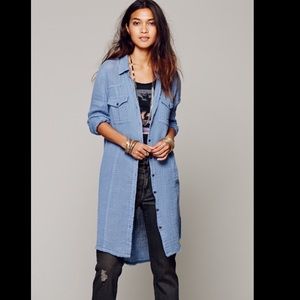 Free People doublecloth chambray button tunic
