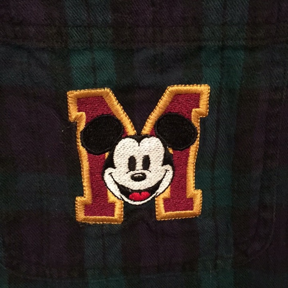 Plaid Mickey Mouse Button Up