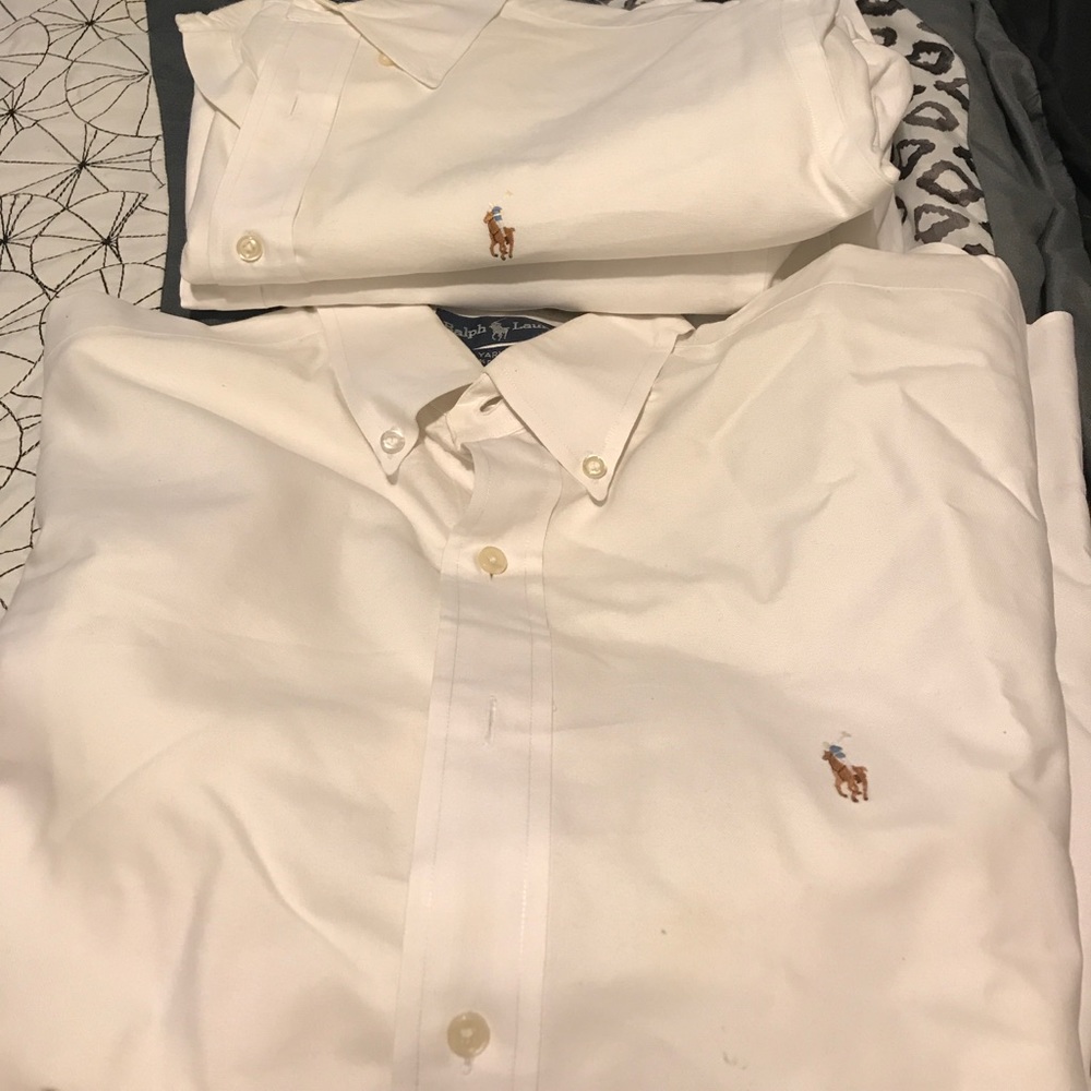 3 white polo button up