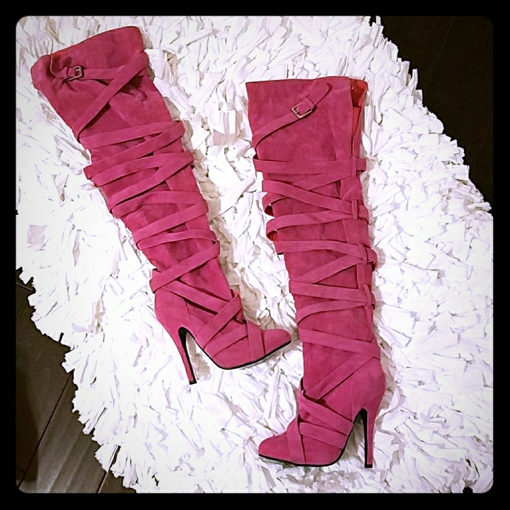 NWOT SEXY Pink Boots