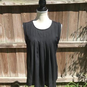 Black Pleated Shell Top NWOT