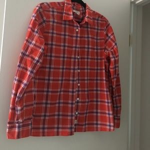 Lands End Canvas plaid shirt L