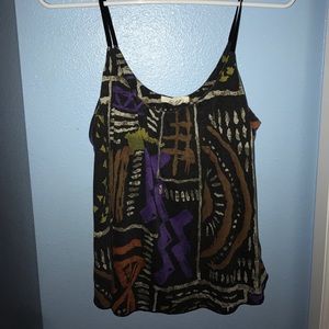 Black Tribal-Patterned Tank Top