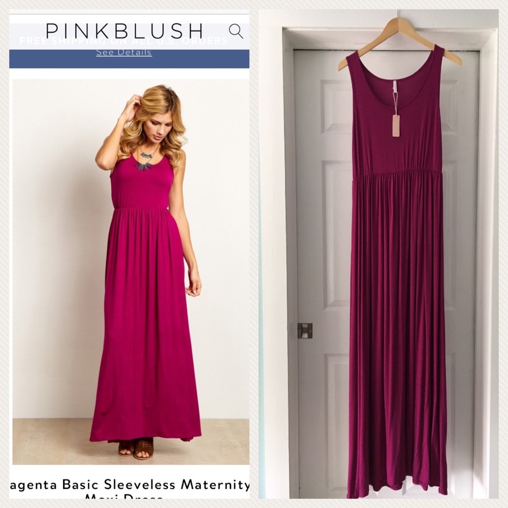 NWT Pink Blush Maternity S Maxi dress